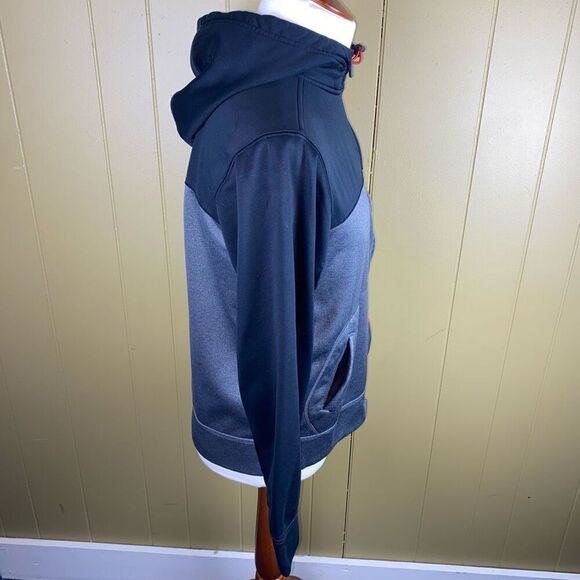 Russell men M fu zip hooded jacket w/front pockets grey black red - Picture 4 of 10